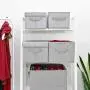 GRANNY SAYS Storage Bins for Shelves with Lids and Handles, Rectangle Storage Basket, Gray, Medium, 3-Pack