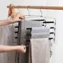 Pants Hangers 5 Layers Stainless Steel Non-Slip Rack Starcy Padded Swing Arm Space Saving Clothes Slack Hangers Closet Storage Organizer Pants Hangers 5 Layers Stainless Steel Non-Slip Rack Starcy Padded Swing Arm Space Saving Clothes Slack Hangers Closet Storage Organizer