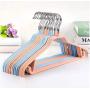 10pcs Random Color PVC Coating Clothes Hangers Non-Slip Shoulder Household Laundry Drying Rack for Adult Coat Dress Skirt