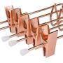 Amber Home Add-On Shiny Rose Gold Copper Metal Clothes Pants Skirt Slack Hangers Clothing Hangers with 2-Adjustable Clips (5 Pack)