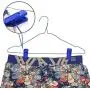 JumpyFire Velvet Hangers Clips, 20 PCS Plastic Clothes Hangers Clips, Baby Hanger Clips for Coat Hanger Pants Hangers, Blue