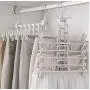 2pcs Telescopic Cloth Hangers Folding Drying Clothes Trousers Pants Hanger with Clips Wardrobe Hooks Home Storage 2pcs Telescopic Cloth Hangers Folding Drying Clothes Trousers Pants Hanger with Clips Wardrobe Hooks Home Storage