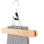 HANGERWORLD 15 Natural Wooden 9.8inch Clamp Clothes Garment Pant Skirt Hangers Felt Lining HANGERWORLD 15 Natural Wooden 9.8inch Clamp Clothes Garment Pant Skirt Hangers Felt Lining