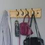 NIKKY HOME Coat Rack Hanger Wall Mounted Movable Dual Hooks 5 Hooks, Natural Color