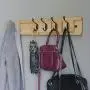 NIKKY HOME Coat Rack Hanger Wall Mounted Movable Dual Hooks 5 Hooks, Natural Color