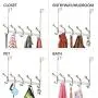 mDesign Decorative Over Door 10 Hook Metal Storage Organizer Rack for Coats, Hoodies, Hats, Scarves, Purses, Leashes, Bath Towels, Robes, Men and Womens Clothing - Brushed Nickel