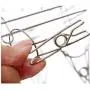 Two Layers Thick Stainless Steel Clothes Drying Rack Hanger Laundry Clothesline Hanging Rack Metal Clothespins with 20 Wire Clips for Socks Towels Underwear (Rectangle)