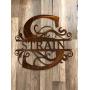 Split Letter Monogram - Personalized Monogram - Metal Home Decor - Family Name Door Hanger