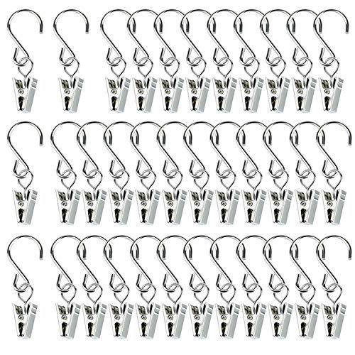 Sunmns String Lights Hangers, Stainless Steel Curtain Light Clip Outdoor Activities Wire Party Hooks, 35 Pack