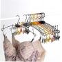 10pcs Stainless Steel Hangers Bra Pants Clothes Hangers Hook with Non Slip Clips for Shop Display