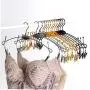 10pcs Stainless Steel Hangers Bra Pants Clothes Hangers Hook with Non Slip Clips for Shop Display 10pcs Stainless Steel Hangers Bra Pants Clothes Hangers Hook with Non Slip Clips for Shop Display