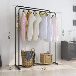 Rackaphile Clothes Rack, Clothes Organizer, Adjustable Double Rails Heavy Duty Garment Rack for Balcony and Bedroom (Black)