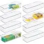 mDesign Wide Plastic Stackable Home, Office Supplies Storage Organizer Boxes with Attached Hinged Lid - Holder Bin for Note Pads, Gel Pens, Staples, Dry Erase Markers, Tape - 3" High, 8 Pack - Clear mDesign Wide Plastic Stackable Home, Office Supplies Storage Organizer Boxes with Attached Hinged Lid - Holder Bin for Note Pads, Gel Pens, Staples, Dry Erase Markers, Tape - 3" High, 8 Pack - Clear