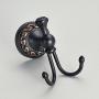 Leyden Black Brass Antique Bathroom Accessories Double Robe Hook Coat Hanger Towel Hook Clothes Hanger Robe Hook Towel Hook, Oil Rubbed Bronze