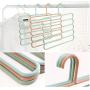 10pcs Random Color 5 Layers Non-Slip Multifunctional Clothes Hangers,Pants Storage Hangers Cloth Rack Multilayer,Hanger Decoration