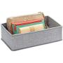 mDesign Rectangular Soft Fabric Dresser Drawer and Closet Storage Organizer Bin for Lingerie, Bras, Socks, Leggings, Clothes, Purses, Scarves - 12" Long - Textured Print - 6 Pack - Gray