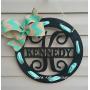 Monogram Door Hanger/Personalized Door Wreath/Family Name Monogram Door Hanger Wreath/Door Hanger