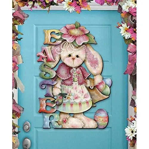 SPRING door hanger - The Easter Bunny Wooden Door Hanger by Jamie Mills Price - Wall decor - #8457605H