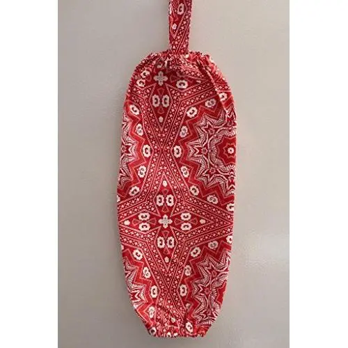 Plastic Grocery Bag Holder Hanger Red Bandana Plastic Grocery Bag Holder Hanger Red Bandana