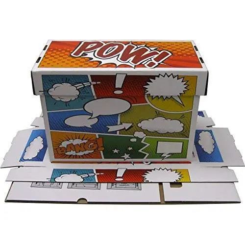 (2) BCW Art POW! Short Comic Storage Boxes - Holds 150-175 Comics - BCW-BX-SHORT-ART-POW (2) BCW Art POW! Short Comic Storage Boxes - Holds 150-175 Comics - BCW-BX-SHORT-ART-POW