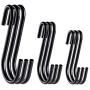Lemonfilter 24 Pack Heavy Duty S Hooks Black S Shaped Hooks Hanging Hangers Hooks for Kitchen Bedroom and Office