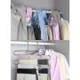 Cojoy Multi-Purpose Pants Hangers Rack Holder S-Type Stainless Steel Clothes Pants Hangers Closet Storage Stand Shelf Organizer for Jeans Scarf Hanging 1Pack