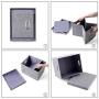 Superjare Updated File Boxes for Hanging Files, Set of 2, Storage Office Boxes with 60 lbs Weight Capacity, Durable MDF Board & Linen Fabric, File Storage Organizer for Letter/Legal - Grey