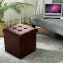 Storage Chair Bench Footstool Folding Ottoman Storage Boxes Seat Stool Home Chair Footstool Storage Bench Anti Foldable 38cmx38cmx38cm
