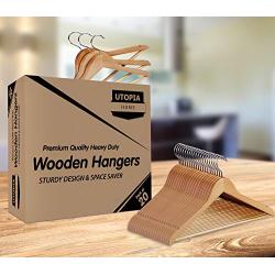 Utopia Home Premium Wooden Hangers - (Pack of 20) - Suit Hangers - Natural Finish