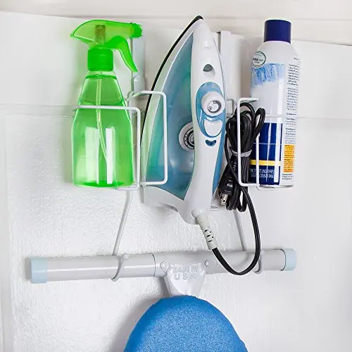 Home Intuition Over The Door Iron Board Holder Wall Mount and Organizer, White Home Intuition Over The Door Iron Board Holder Wall Mount and Organizer, White