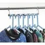 Clothing Organizer Hangers Family Essential Metal Wander Magic Silver Clothes Closet Shirts Tidy Hangers (Set of 6)