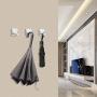 Adhesive Wall Hooks Stick on Wall Hangers Anti-Skid Heavy Duty Waterproof Stainless Steel Hook for Hanging Kitchen Bathroom and Bedroom Home (4 Packs)