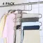 Natufashion S-Type Stainless Steel Clothes Pants Hangers Closet Storage Organizer for Jeans Scarf Towel Hanging （4 Pack ）