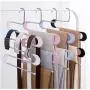 5PC Random Color 5 Layers S Shape Multifunctional Travel Clothes Hangers Pants Storage Belt Hangers Cloth Rack Multilayer Storage Cloth Hanger