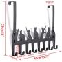 Sumnacon Decorative Over The Door Hooks, Removable Coat Rack Utility Hook with 8 Hooks for Hanging Towel Hat Bag Clothes Fit Up to 1.77" Thickness Door (Cat, Black)