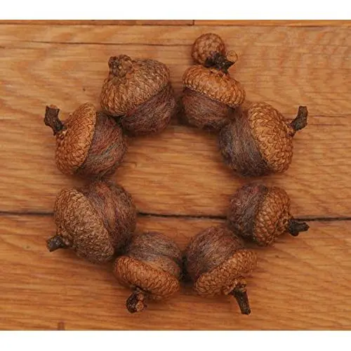Tan Wool Felted Acorn Ornaments, muted colors, also available without hangers Tan Wool Felted Acorn Ornaments, muted colors, also available without hangers