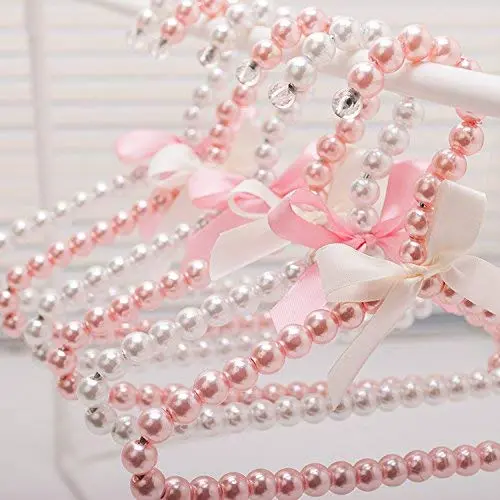 Bueer 5 Pack Pearl Beads Metal Elegant Rosette Clothes Hangers For Kids Children Pet Dog (White) Bueer 5 Pack Pearl Beads Metal Elegant Rosette Clothes Hangers For Kids Children Pet Dog (White)