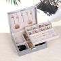 goldwheat Two-Layer Leather Jewelry Boxes Watch Case Earring Organizer Jewelry Display Storage Box