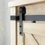 Hahaemall New Design Mini J-Shape Hangers Sliding Barn Door Hardware Track Roller Hanging Kit (10FT Mini J-Shape Double Kit)
