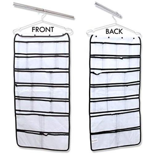 Hanging Closet Organizer 42 Pockets & Hanger stores Clothes, Stockings, Socks, Jewelry, Toiletries, Baby Nursery, Household & Children Accessories. Durable Dual-sided Closet Storage Saves Space