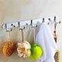 E-UNIONA Stainless Steel Wall Mounted 5 Double-Hook Organizer Rack Heavy Duty Robe Coat Clothes Hat Hanger Organizer Rack