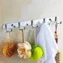 E-UNIONA Stainless Steel Wall Mounted 5 Double-Hook Organizer Rack Heavy Duty Robe Coat Clothes Hat Hanger Organizer Rack