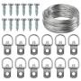 HongWay D Ring Picture Hangers Heavy Duty, Picture Hangers Kit 141 Pcs Including 70Pieces D Ring Picture Hangers with 70 Phillips Screws and Picture Hanging Wire (100 Feet)