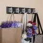 WEBI Coat Rack Wall Mounted Wood,5 Coat Hooks for Hanging Coats,Metal Wall Coat Rack with Hooks Coat Hanger Wall Mount Hook Rack Hook Rail Towel Hooks for Bathrooms,Entryway,Jacket,Clothes,Black