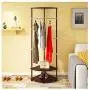 JING-ma Floor Hanger Coat Rack, Bedroom Floor Hanger Clothes Rack Floor Rack Simple Hanger (Color : Dark Brown)