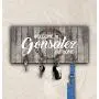 Decorative key holder for wall, Personalized floral key hanger with hooks, grey sign Welcome to our house, Family key rack organizer Decorative key holder for wall, Personalized floral key hanger with hooks, grey sign Welcome to our house, Family key rack organizer