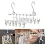 combnine Pants Hangers Double Hook Trousers Rack Adjustable Rotating Folding Multi-Layer Closet Hangers Magic Space Saver Storage Rack for Clothes Towel Scarf