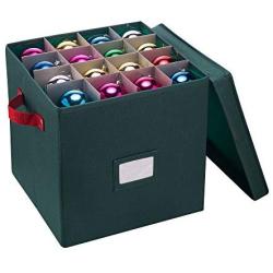 Elf Stor Ornament Storage Chest with Dividers - Holds 64 Balls, Green