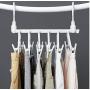 2pcs Telescopic Cloth Hangers Folding Drying Clothes Trousers Pants Hanger with Clips Wardrobe Hooks Home Storage