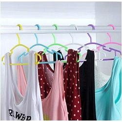 10pcs Random Color Portable Clothes Hanger Kids Children Toddler Baby Clothes Coat Plastic Hangers Hook Household